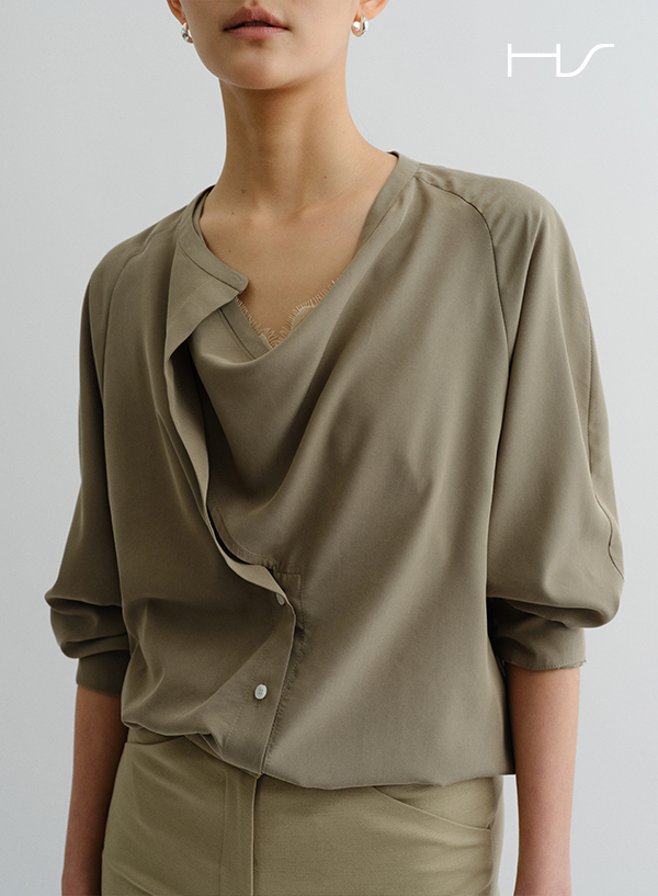 Jeanne Drape Neck Blouse