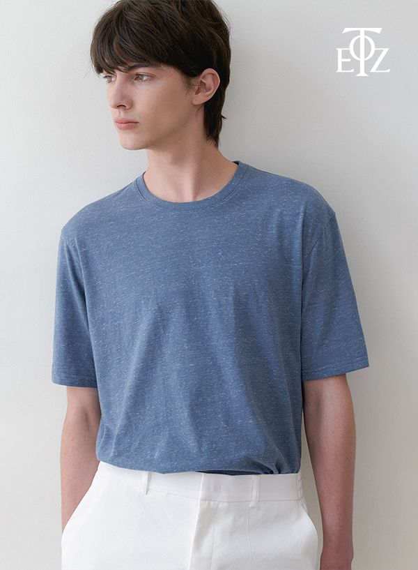 Linen slub Raund neck T-shirt