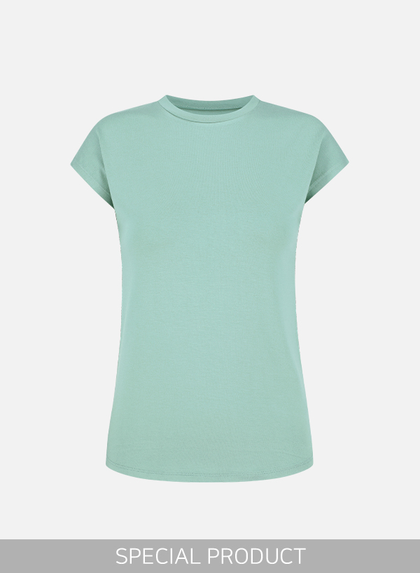 Round Cap Sleeve T-shirt