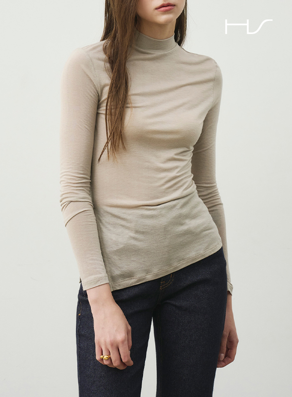 Mockneck Button Up T-shirt