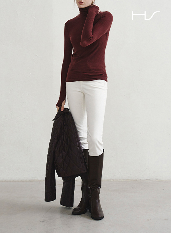 Wool Blend Highneck T-shirt