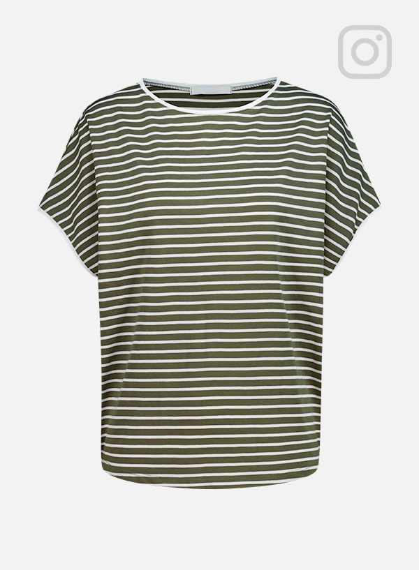 Stripe Cap Sleeve T-shirt