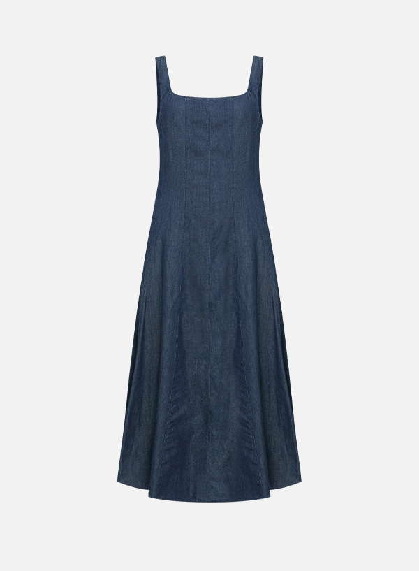 Cutline Denim Long One Piece