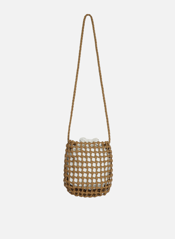Natural weaving bucket bag