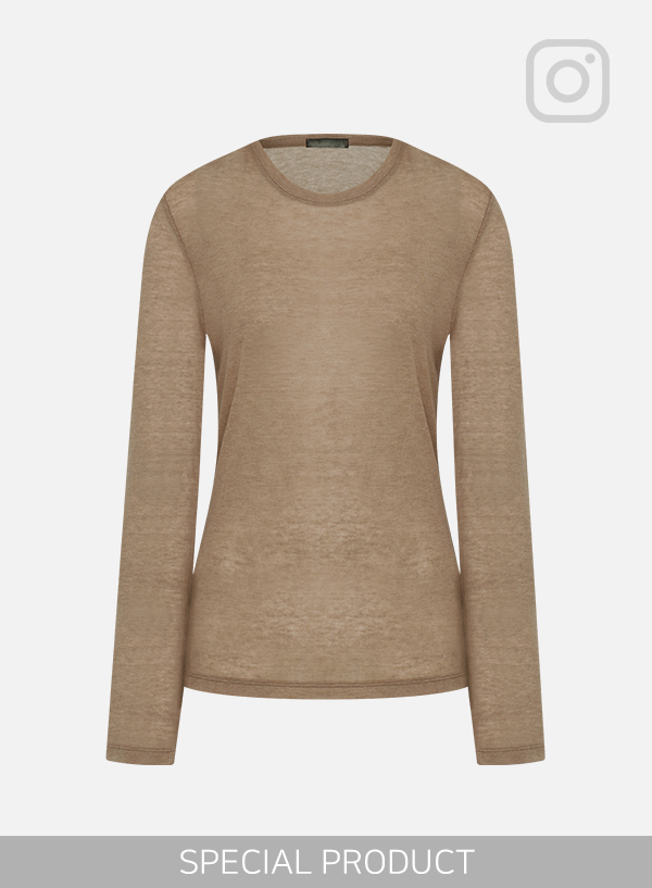 Soft Tencel See-through look Long-sleeve Tee