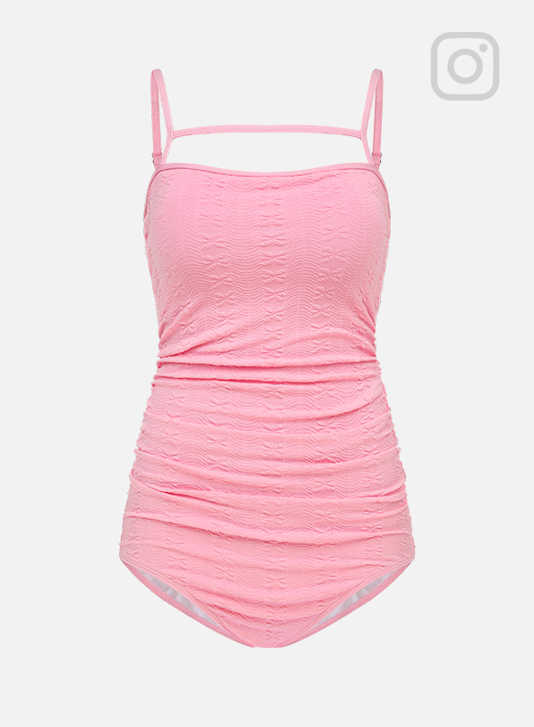 Jacquard bowknot monokini