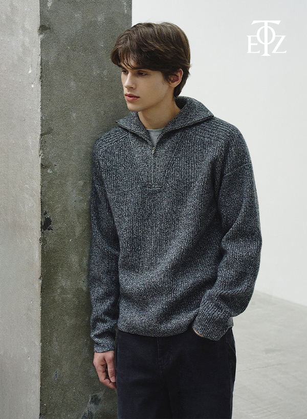 Wool Harp Zip up Knit