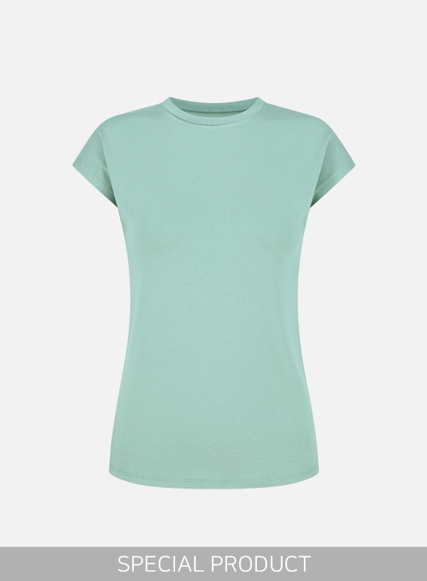 Round Cap Sleeve T-shirt