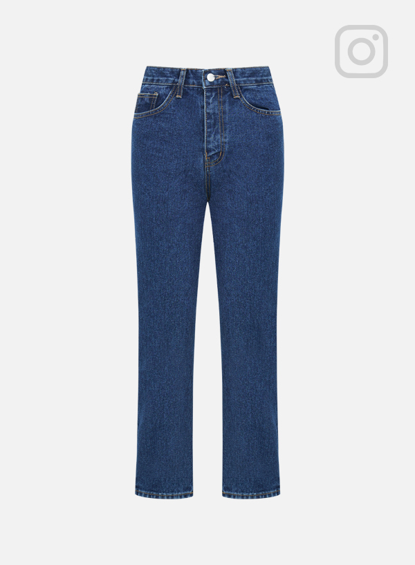 Straight Fit Cotton Denim Pants