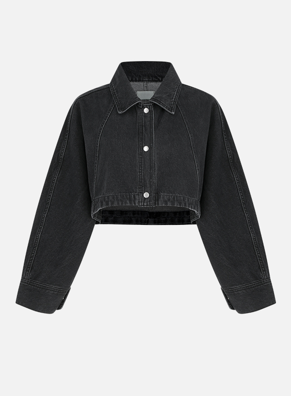 Washed Crop Denim Jacket