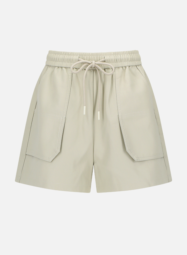Pocket Leather Banding Shorts