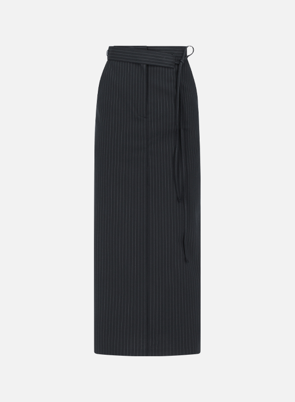 Tie-up Stripe Maxi Skirt