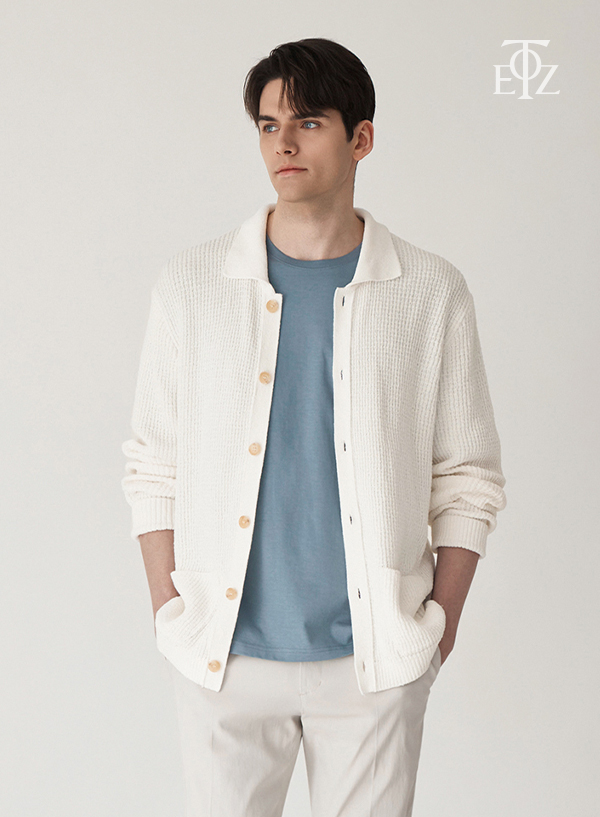 Crochet Button-up Knit Cardigan