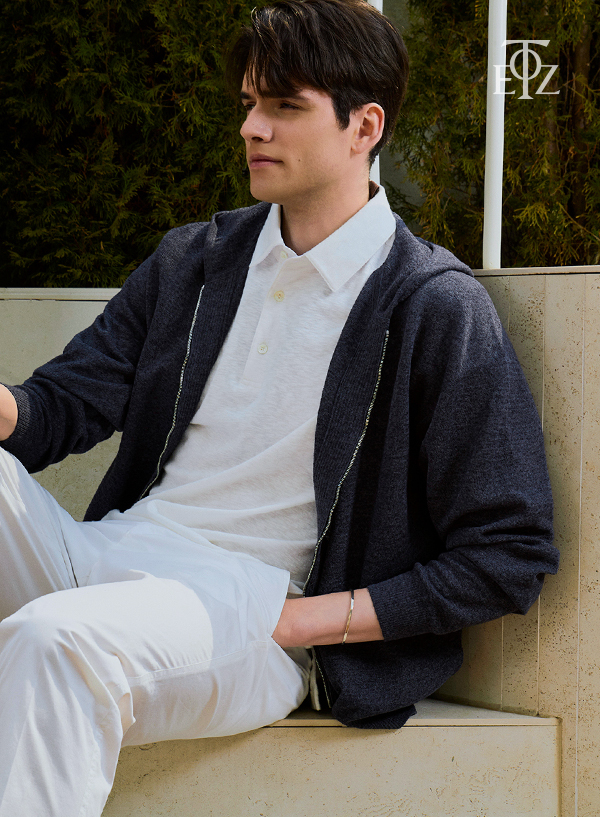 Linen Zip-up Hoodie Knit