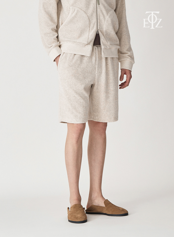 Cotton blend terry regular fit shorts